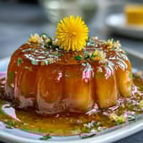 Golden dandelion jelly infused with zesty lemon and sweet honey, a bright preserve for bread or cheese boards.