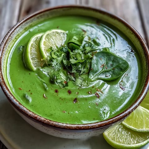 Tender spinach and fragrant lemongrass blend into a creamy, spiced soup.