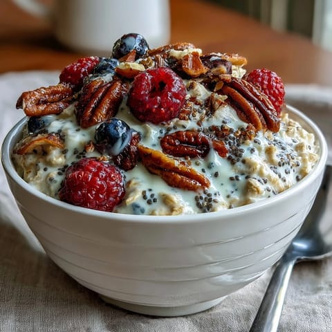 Healthy Easy Overnight Oats Strawberry