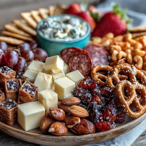 Festive grad party snack board with sweet and savory bites, perfect for celebrating graduates and delighting guests of all ages.