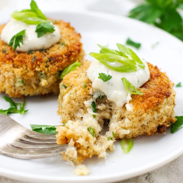 Served warm Crab Cakes with lemon wedges and a crisp green salad on the side.