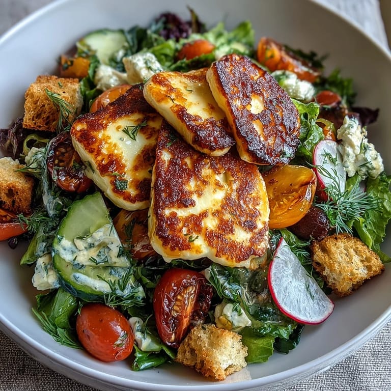 A delicious Halloumi Blood Orange Fattoush, perfect for a light and flavorful, visually stunning meal.