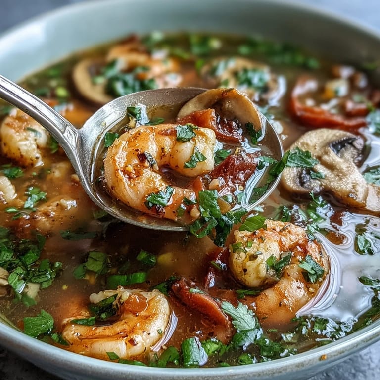 Tom Yum Soup served with fresh lime wedges and cilantro, perfect with steamed jasmine rice for dinner.