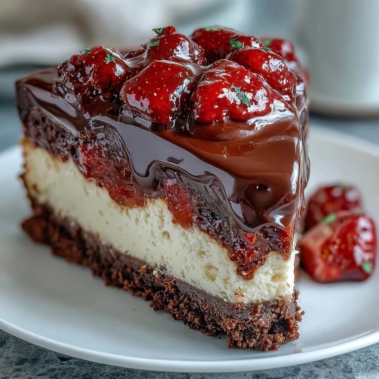 3. Easy Dubai Chocolate Strawberry Cheesecake Cups: Luscious no-bake treat with layers of crushed chocolate biscuits, smooth cheesecake, macerated strawberries, and chocolate topping.