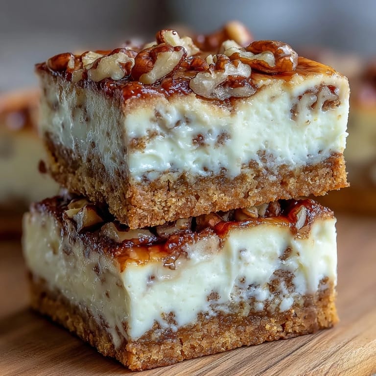 Layered carrot cake cheesecake bars featuring tender spiced cake, smooth cream cheese filling, and optional nutty topping for texture.