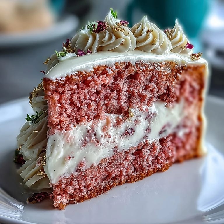 A stunning Bridal Shower Rosé Velvet Cake, a pale pink masterpiece with dripping gold.
