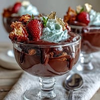 Dubai Chocolate Strawberry Cups with Kataifi and Pistachio Cream, featuring crisp golden kataifi pastry, glossy dark chocolate, and vibrant fresh strawberries.