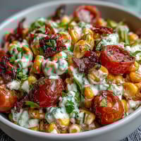Creamy Corn Salad with Jalapeño, a vibrant summer side with sweet corn and a tangy, spicy dressing.