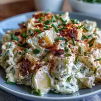 Creamy Classic Deviled Egg Potato Salad with tender potatoes and tangy mustard dressing, perfect for picnics and family gatherings.