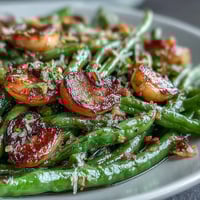 Roasted Garlic Green Beans with Lemon Zest and Toasted Almonds