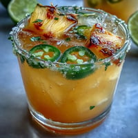 Vibrant Pineapple Jalapeño Agua Fresca, a sweet and spicy Mexican cooler over ice.
